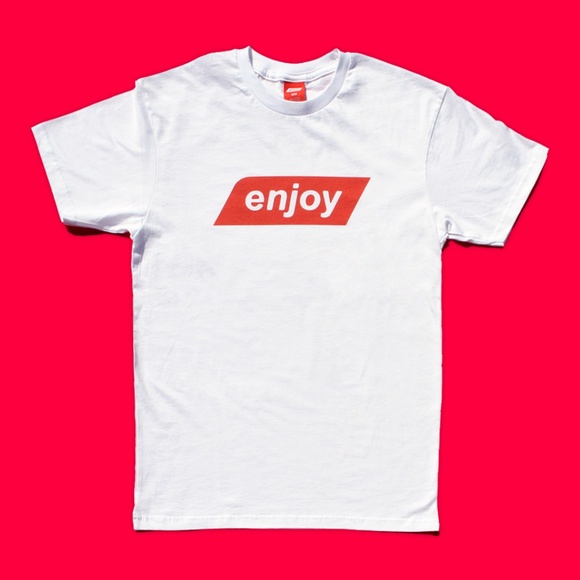 Enjoy Logo Tee / Cherry Red Print - Picture 1 of 9